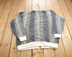 Vintage 1990s Megalos Abstract Pattern Knit Cardigan Sweater