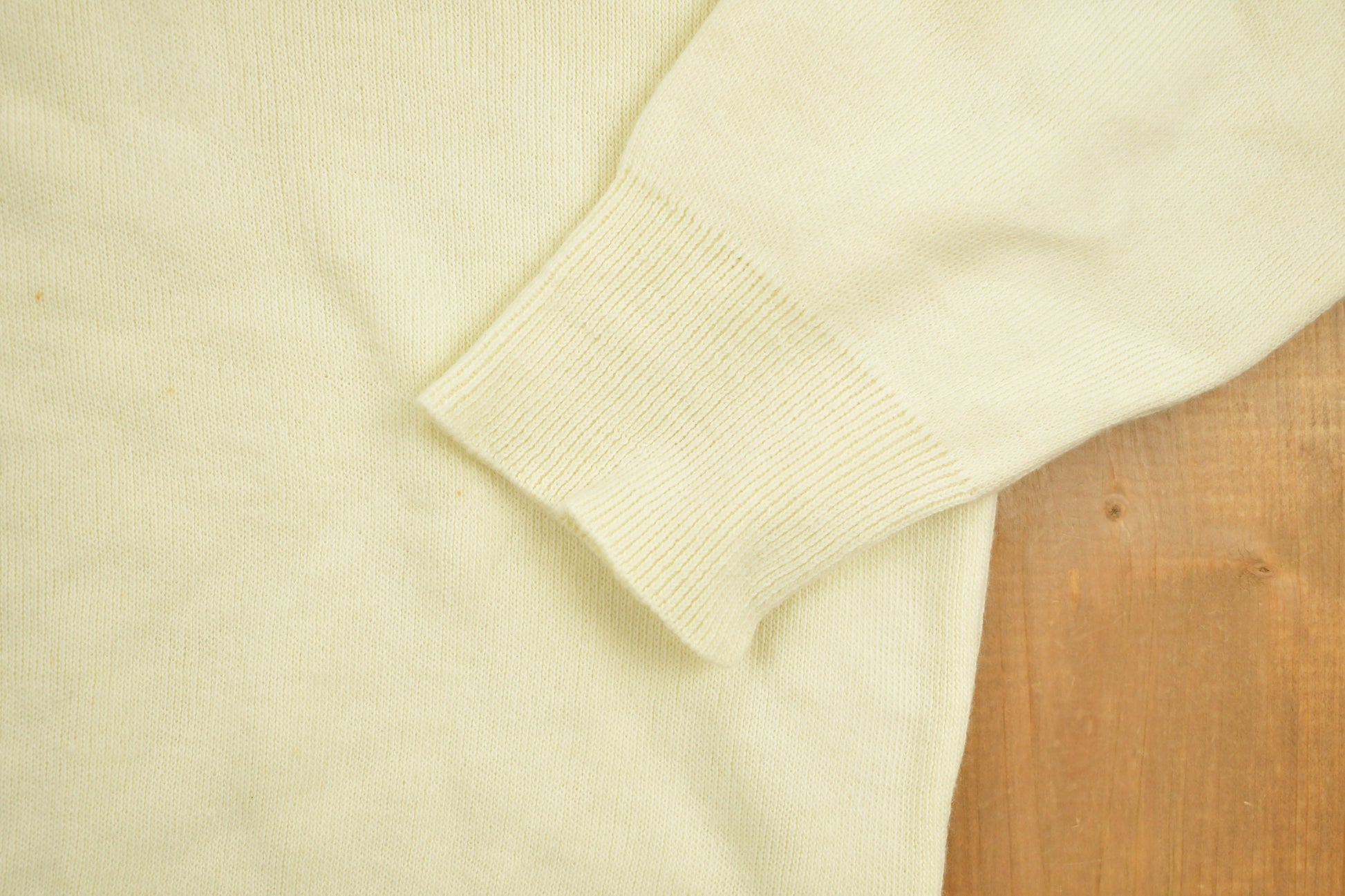 Vintage 1990s Beige Jantzen Knit Deep-V Sweater /