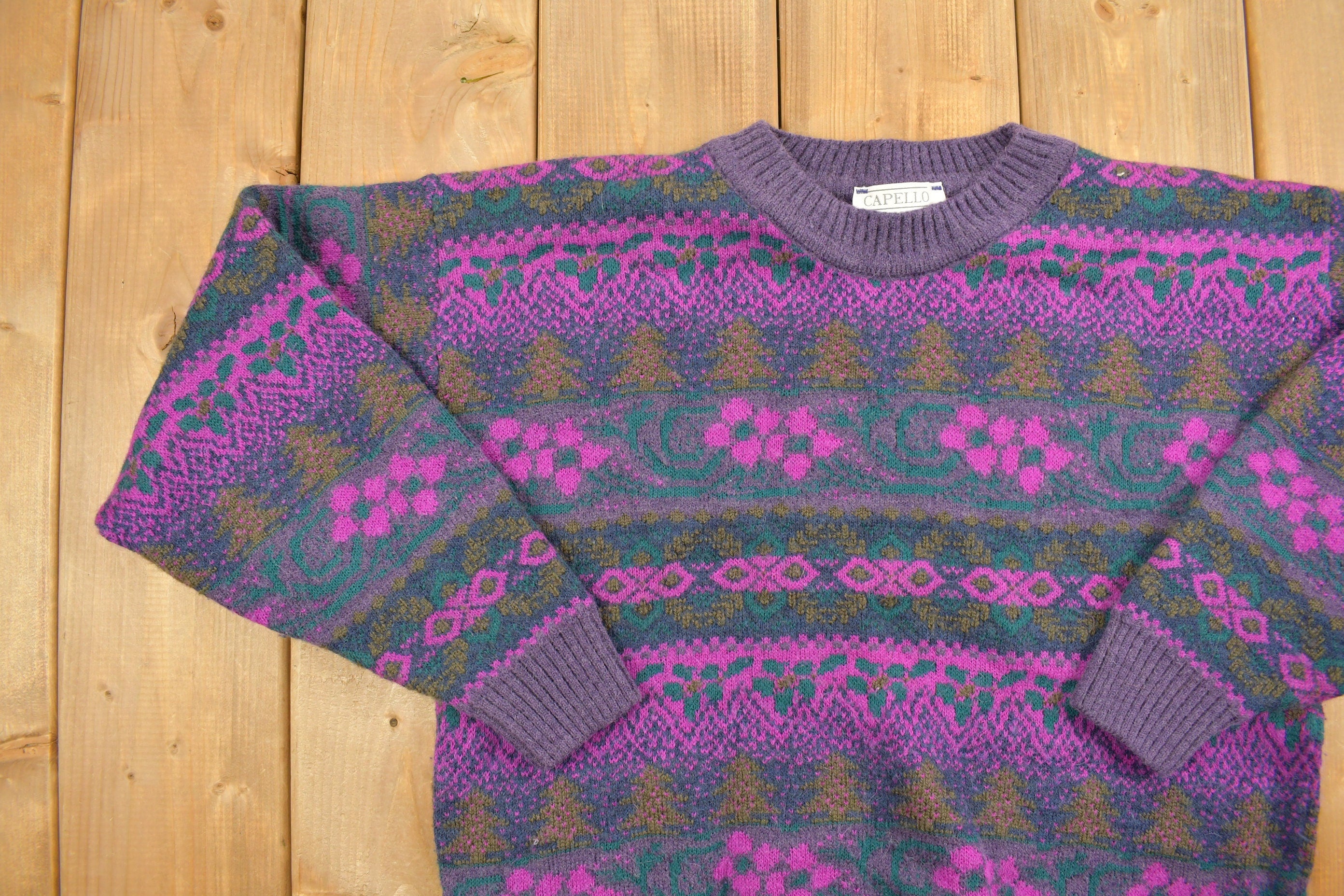Vintage 1990s Capello Abstract Knitted Sweater