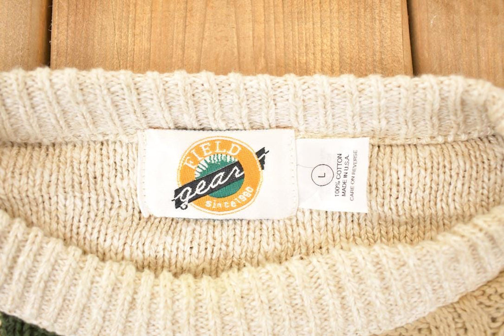 Vintage 1990s Field Gear Cable Knit Crewneck Sweater Men's XL