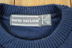 Vintage 1990s David Taylor American Flag Knit Crewneck Sweater Mens XL