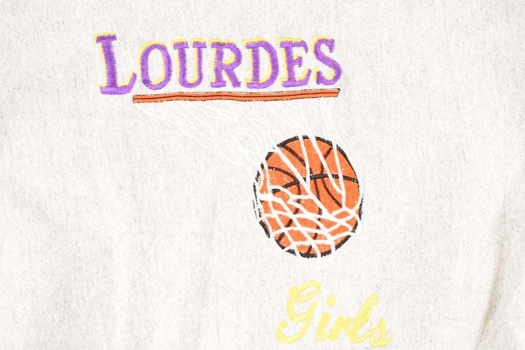 Vintage 1990s Lourdes Girls Basketball Cross Grain Crewneck Sweatshirt Women's XL