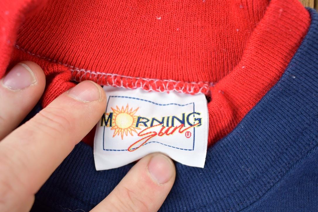 Vintage 1990s Morning Sun Double Collared Cardinal And Birds Crewneck