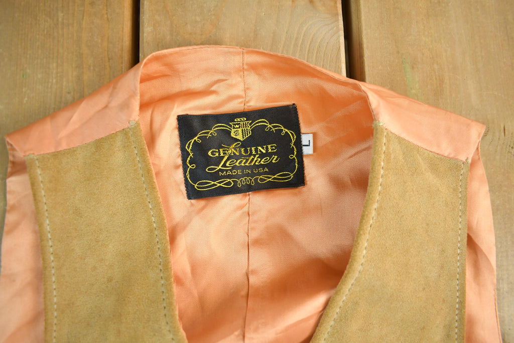 Vintage 1970s Genuine Leather Garments Leather Vest Men's S-M