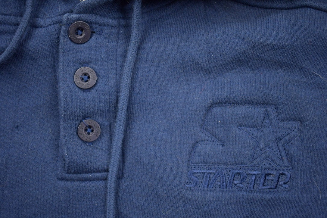 Vintage 1990s Starter Blank Blue Hoodie