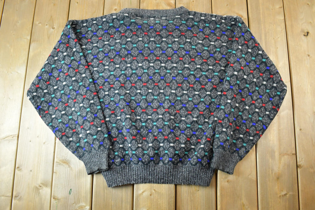 Vintage 1990s INNO UOMO Knit Abstract Pattern Crewneck Sweater