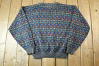Vintage 1990s INNO UOMO Knit Abstract Pattern Crewneck Sweater