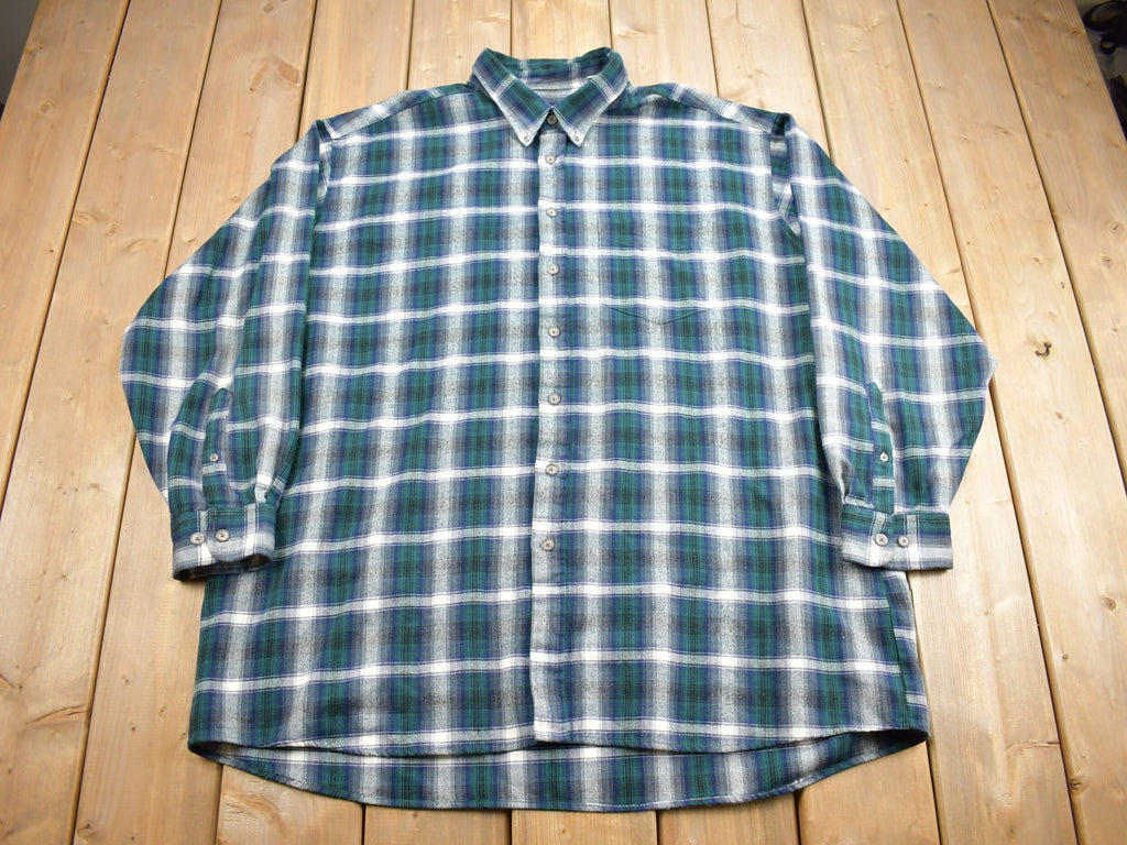 Vintage 1990s Himalaya Plaid Flannel Button Up Shirt