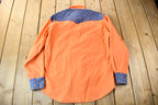 Vintage 1980s Western Style Embroidered Snap Button Up Shirt