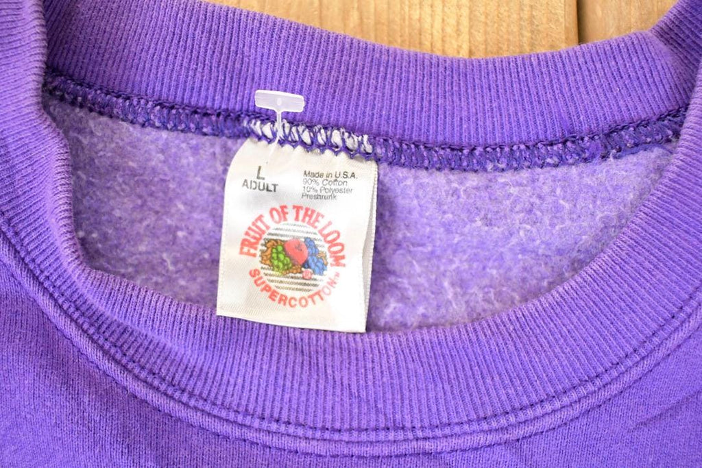 Vintage 1990s NUHS Musov Department Embroidered Collegiate Crewneck Sweatshirt Men's L
