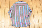 Vintage 1990s Wrangler Striped Rodeo Button Up Shirt Men's L