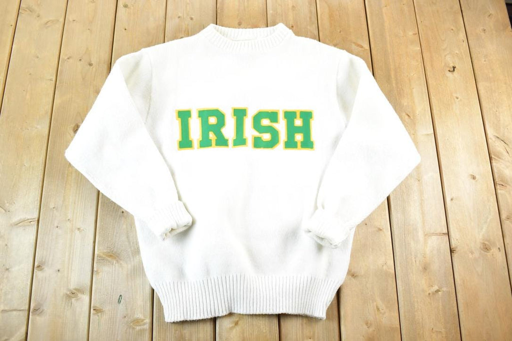 Vintage 1970s Fighting Irish Knit University Crewneck Mens XL