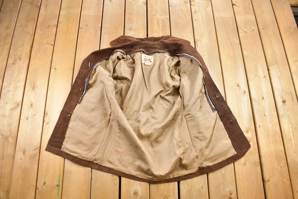 Vintage 1980s The Leader Suede Leather Jacket / Fall Outerwear / Leather Coat / Vintage Suede / Made In Canada / Suede Jacket