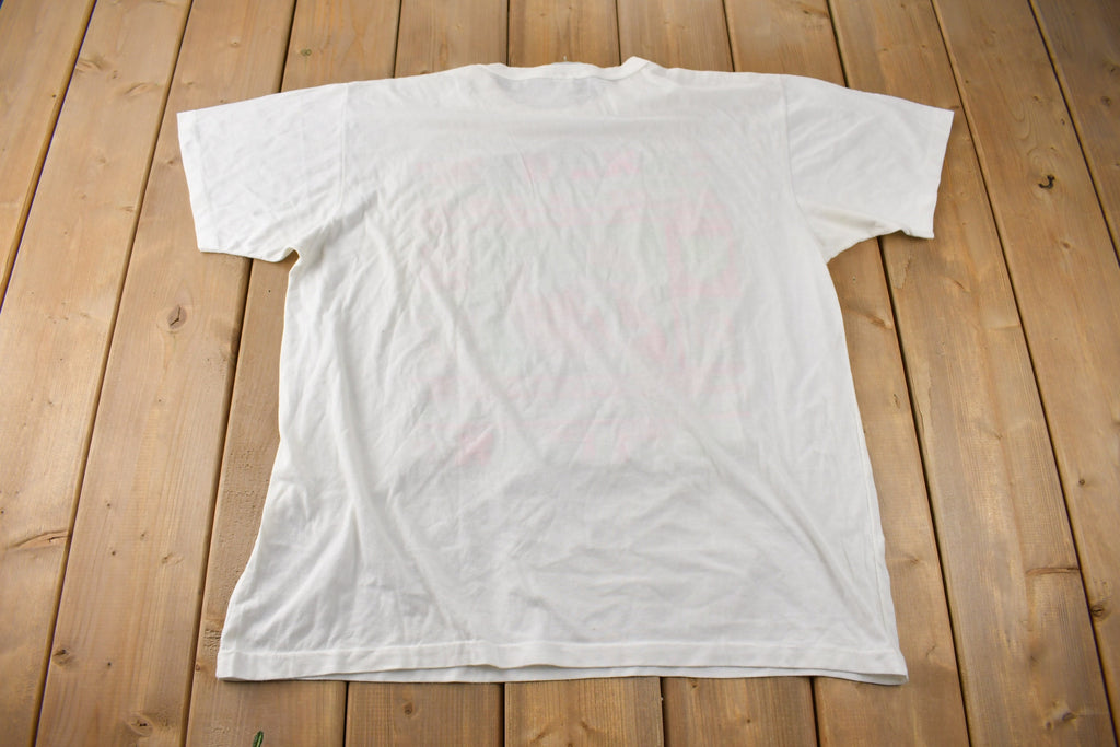 Vintage 1990s Surfing Theme Single Stitch Graphic T Shirt Made In Canada Size XL