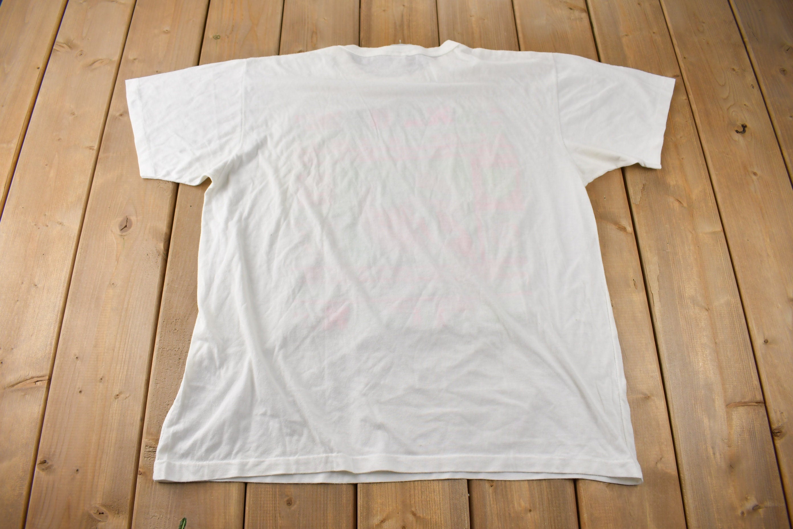 Vintage 1990s Surfing Theme Single Stitch Graphic T Shirt Made In Canada Size XL