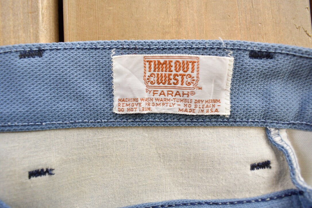 Vintage Blue 'Time Out West' Wool Trousers Size 36x30