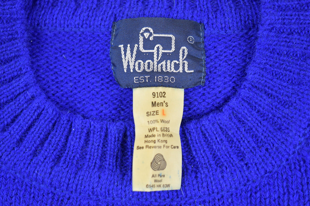 Vintage 1980s Woolrich Knitted Wool Crewneck Sweater /