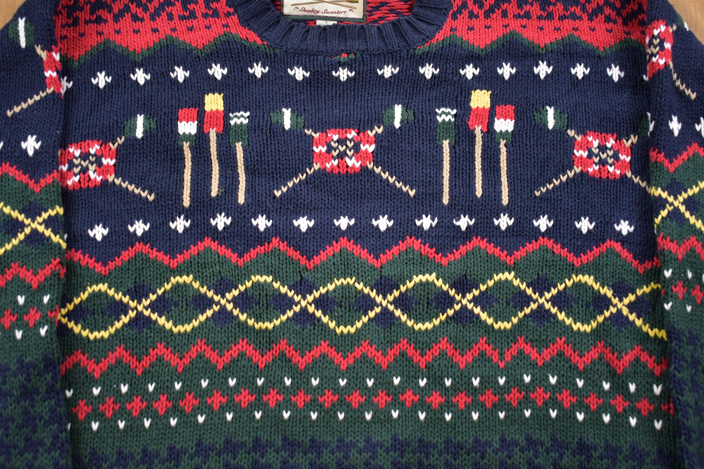 Vintage 1990s Ivy Crew All Over Print Knitted Sweater