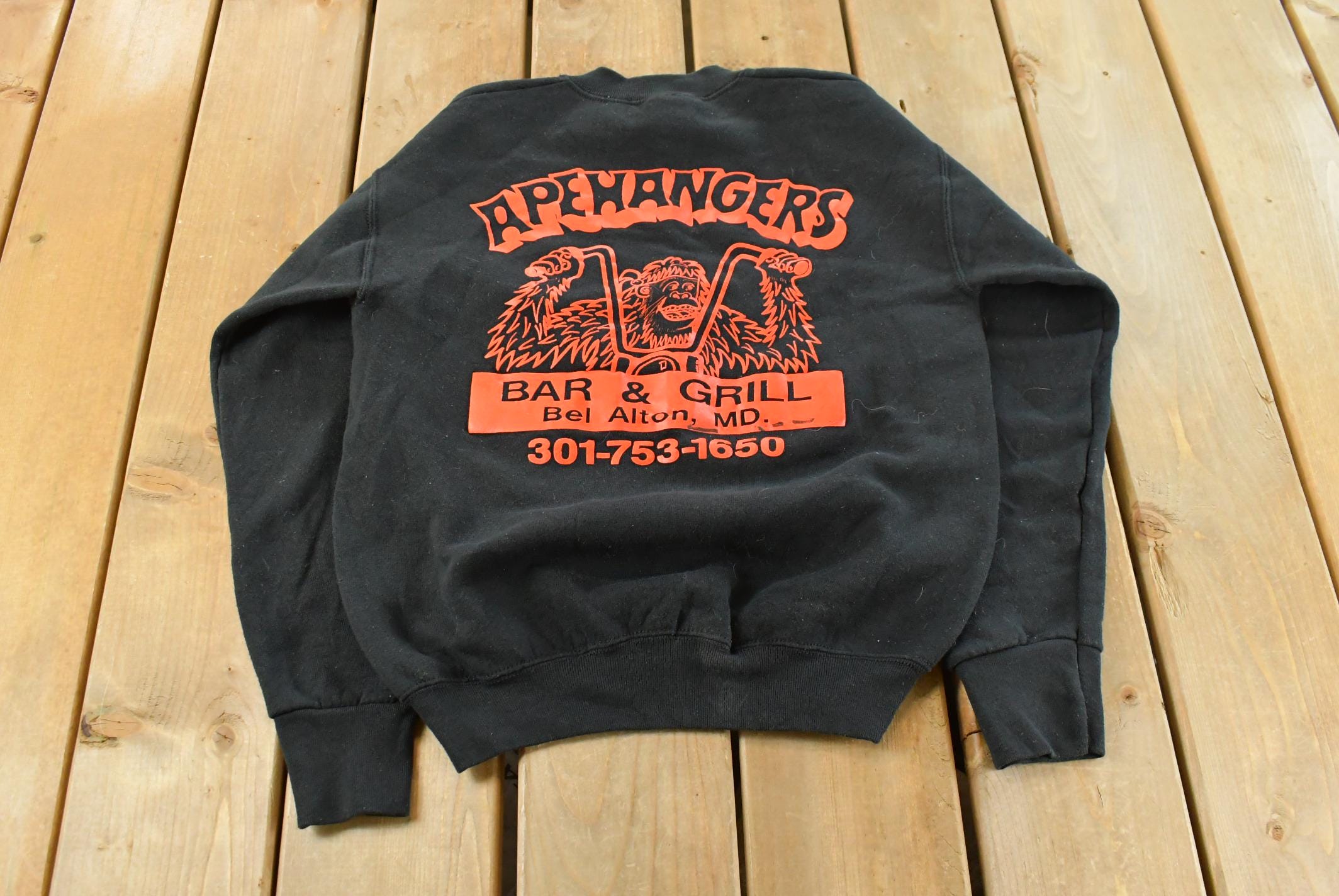Vintage 1990s Apewangers Bar & Grill Crewneck Sweatshirt Mens S
