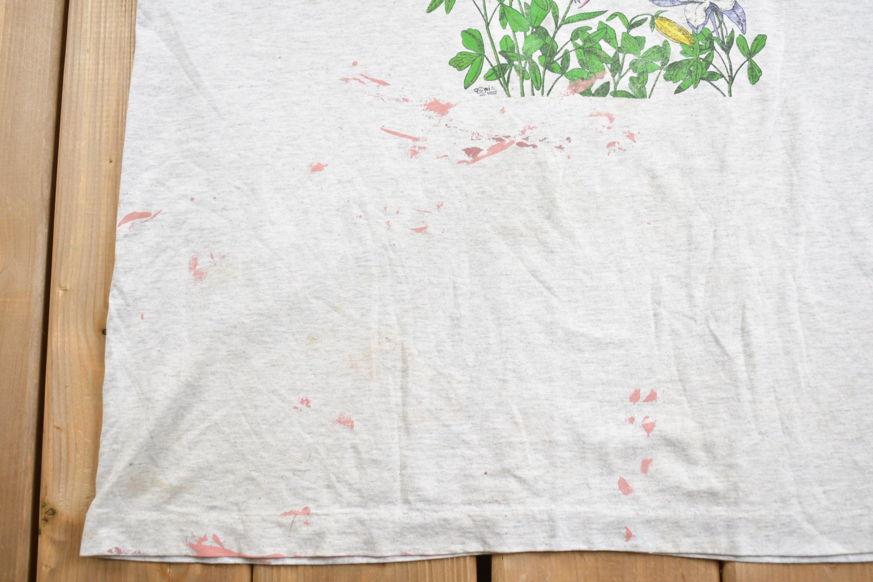 Vintage 1990s Missouri Floral Graphic Souvenir T Shirt