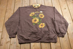 Vintage 1990s Sunflower Theme Crewneck Sweater