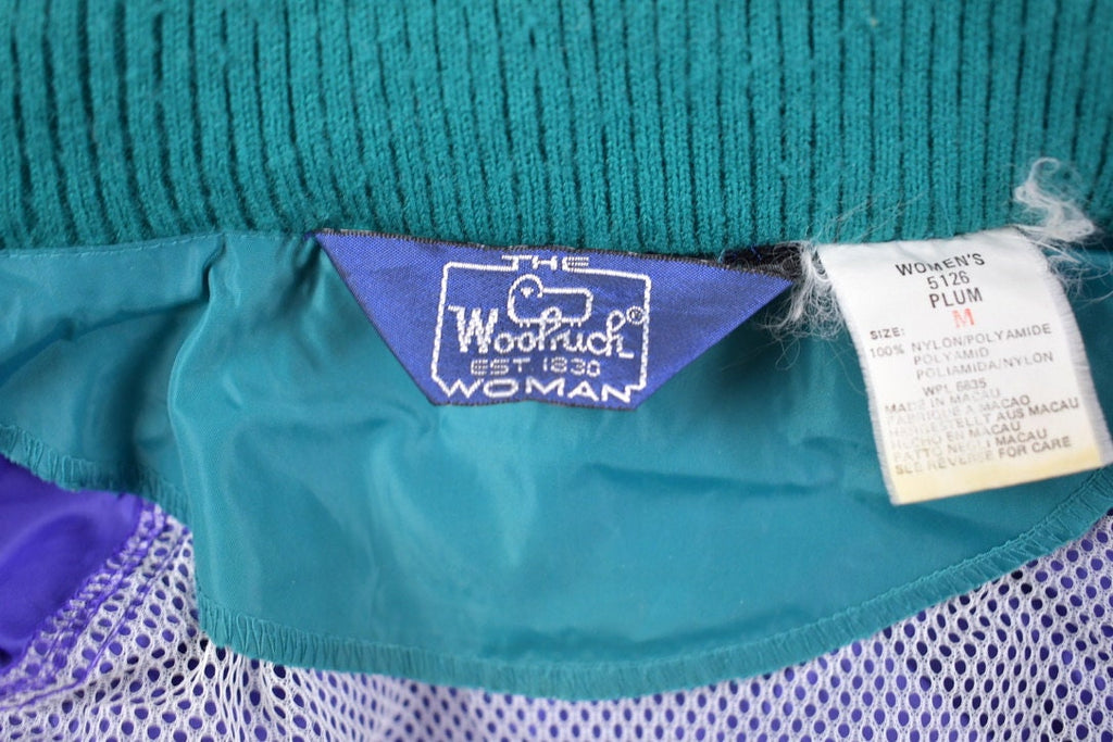 Vintage 1980s Woolrich Womens Purple Full Length Button Raincoat