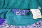 Vintage 1980s Woolrich Womens Purple Full Length Button Raincoat
