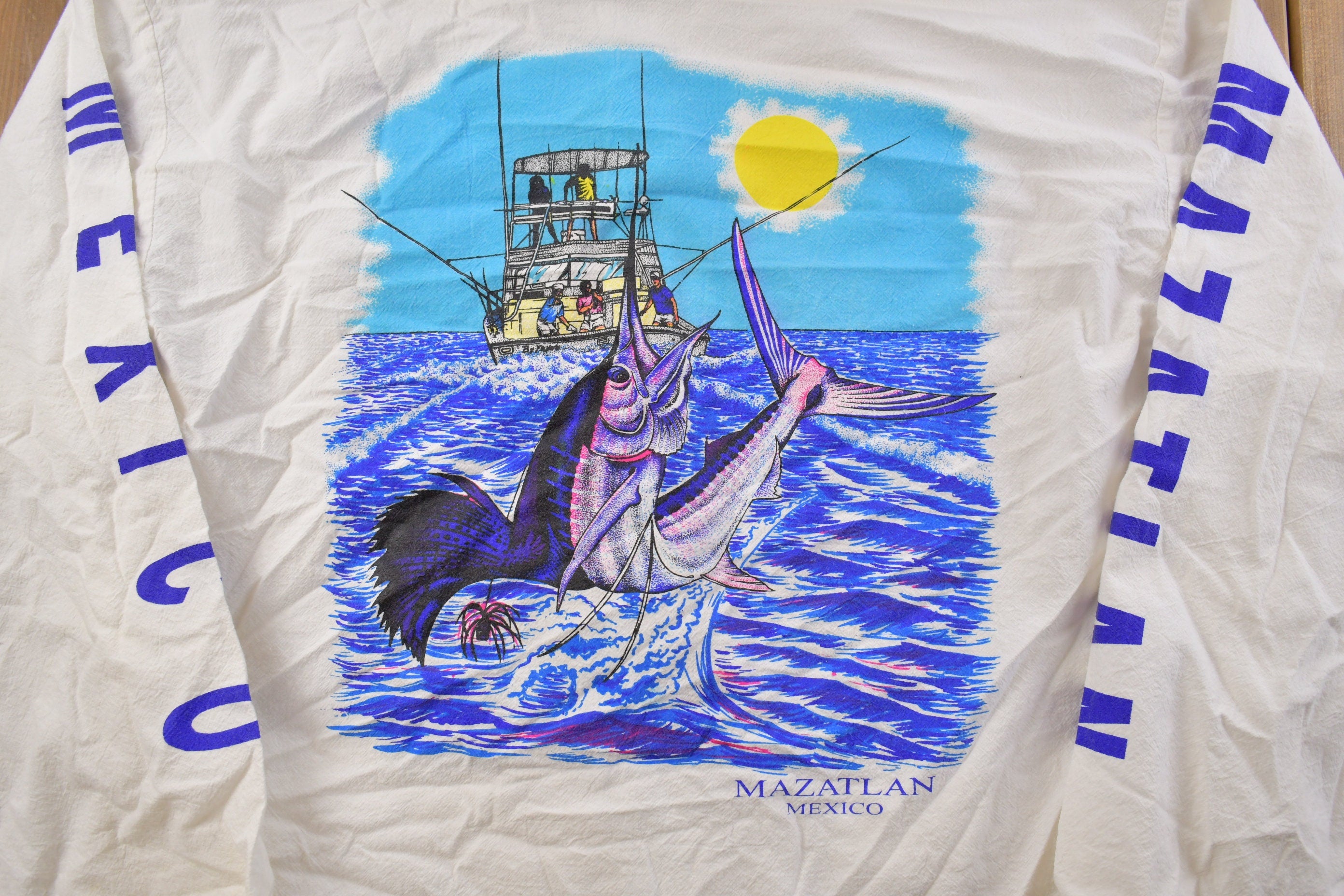 Vintage 1990s Cancun Mexico Full Zip Graphic Hoodie