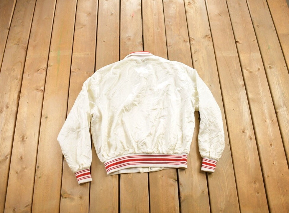Vintage 1980s USA ADM Feeds Satin Bomber Jacket