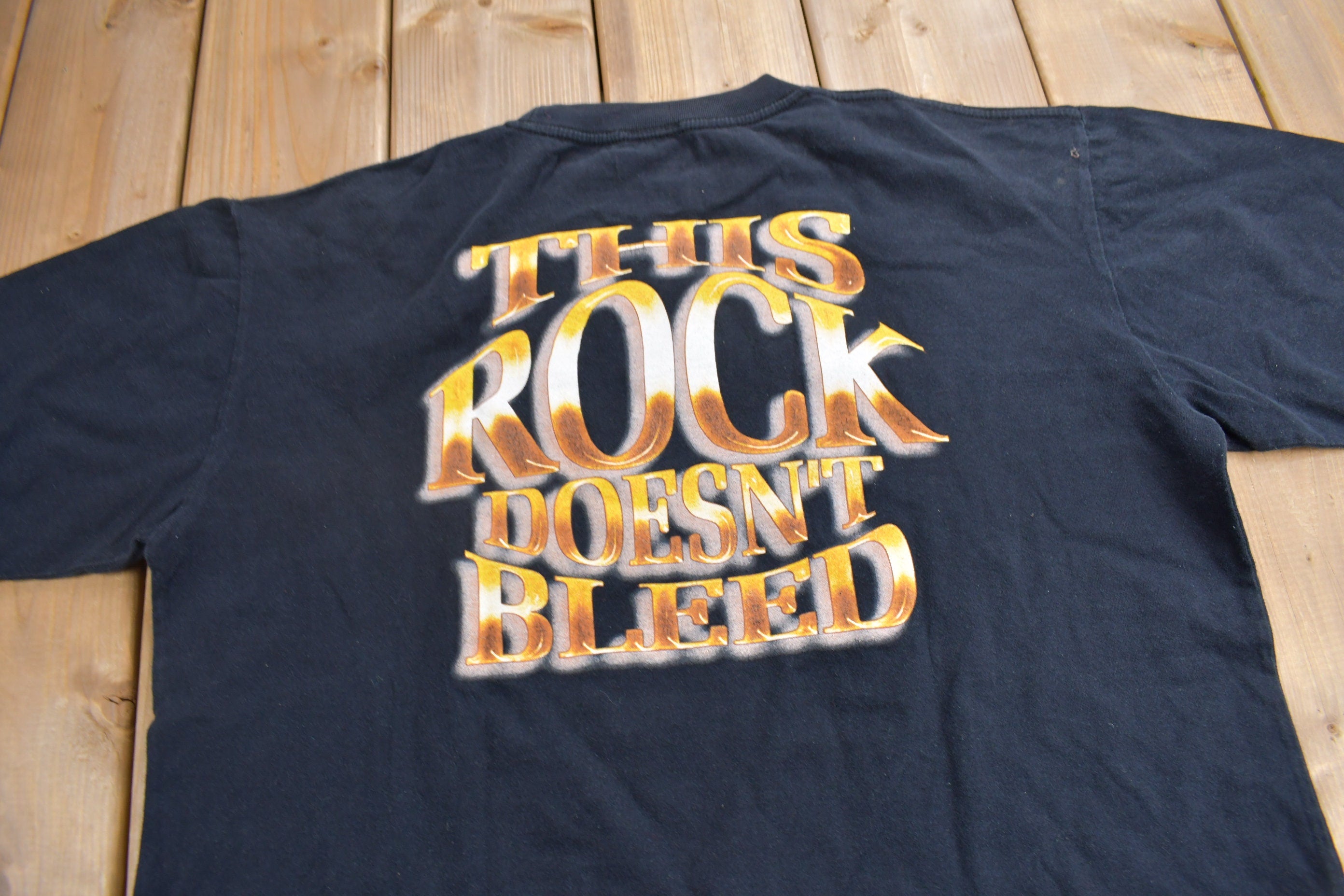 Vintage 1990s The Rock Doesn't Bleed Graphic T-Shirt