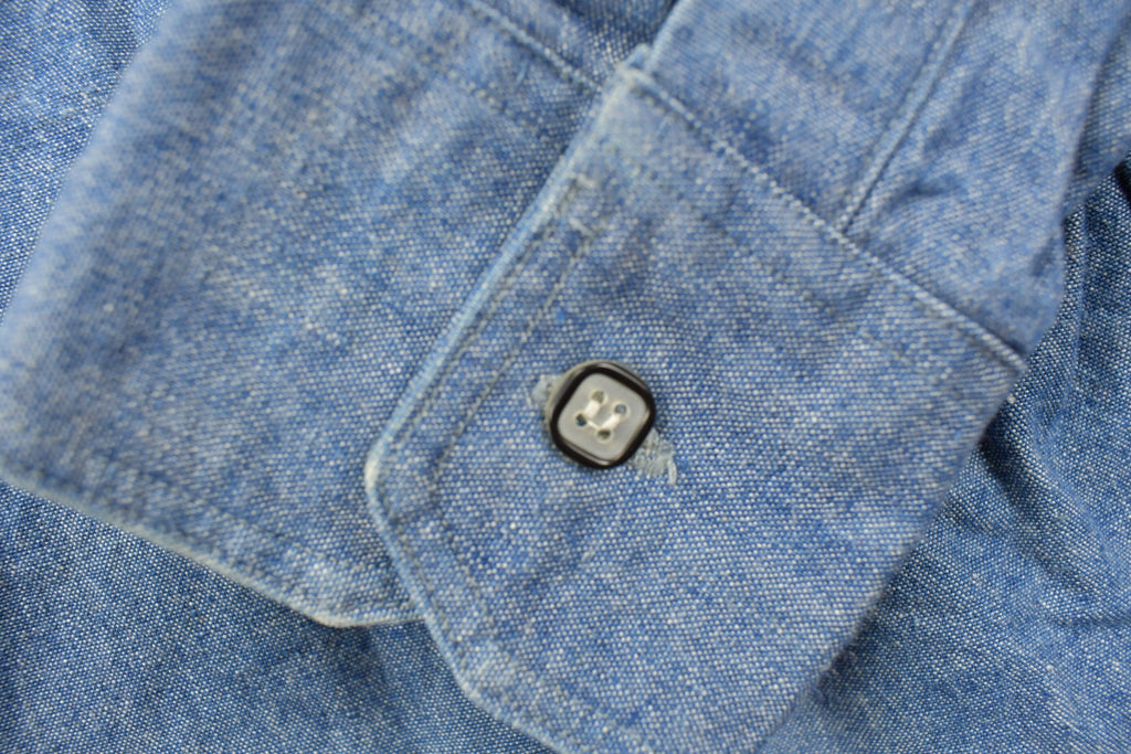 Vintage 1990s Blue Button Up Shirt With Lapels