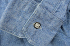 Vintage 1990s Blue Button Up Shirt With Lapels