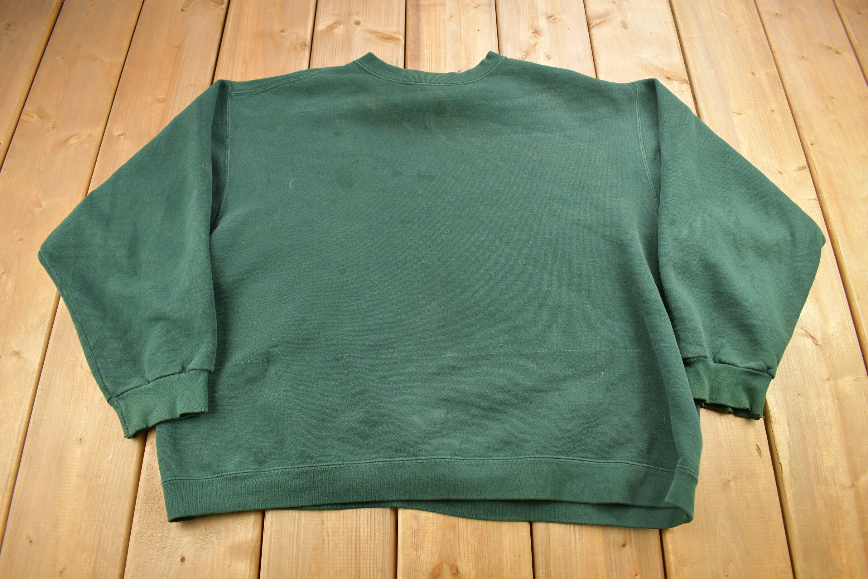 Vintage 1990s Blank Forest Green Pluma Crewneck Sweatshirt