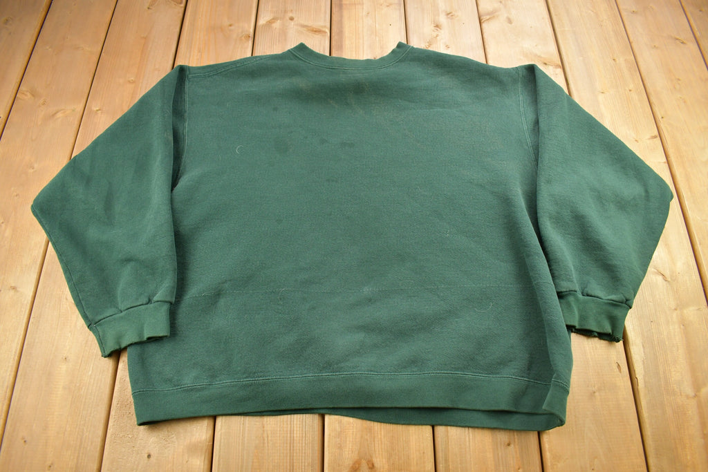 Vintage 1990s Blank Forest Green Pluma Crewneck Sweatshirt /