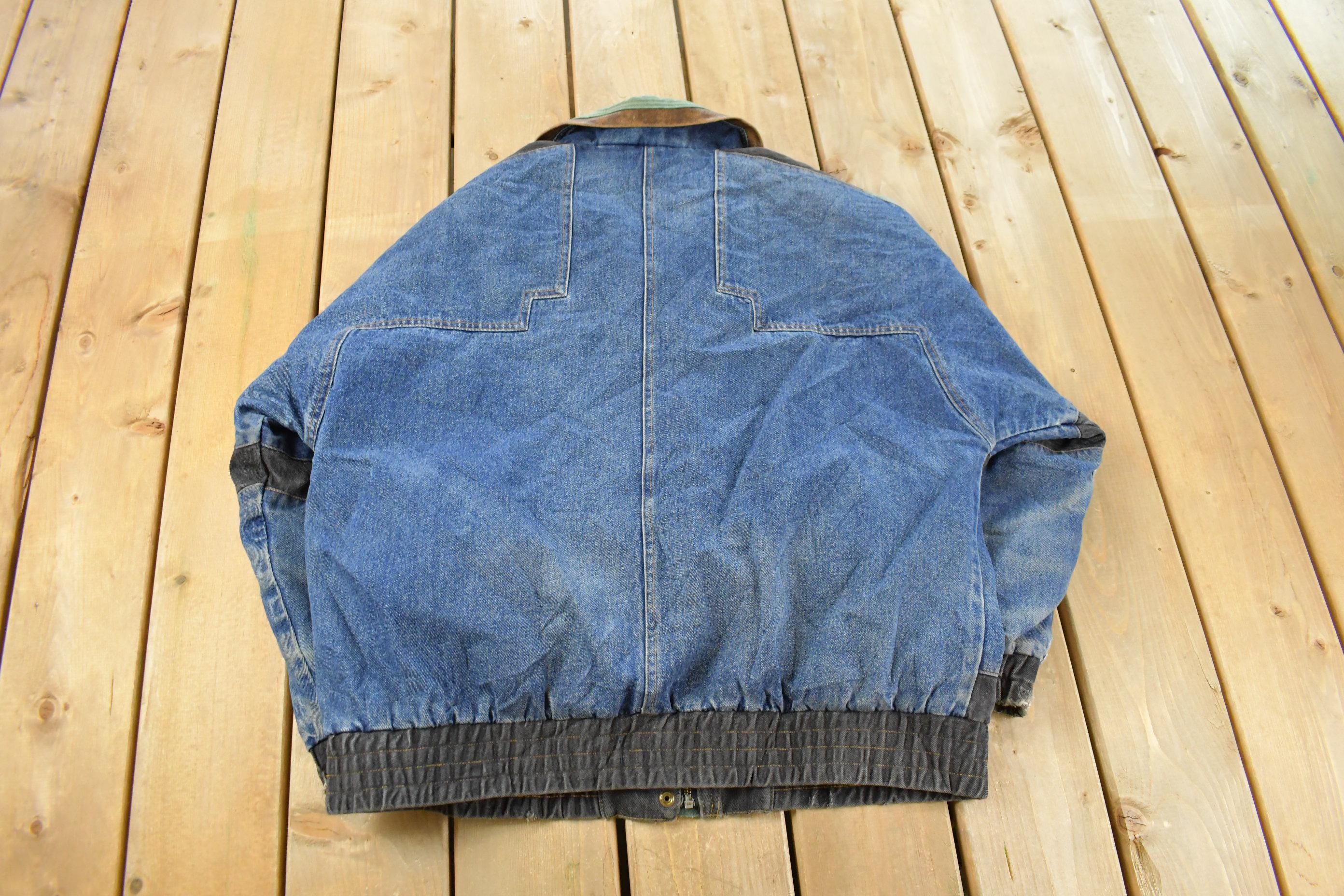 Vintage 1990s At Ease Aztec Western Denim Jean Jacket Women's L