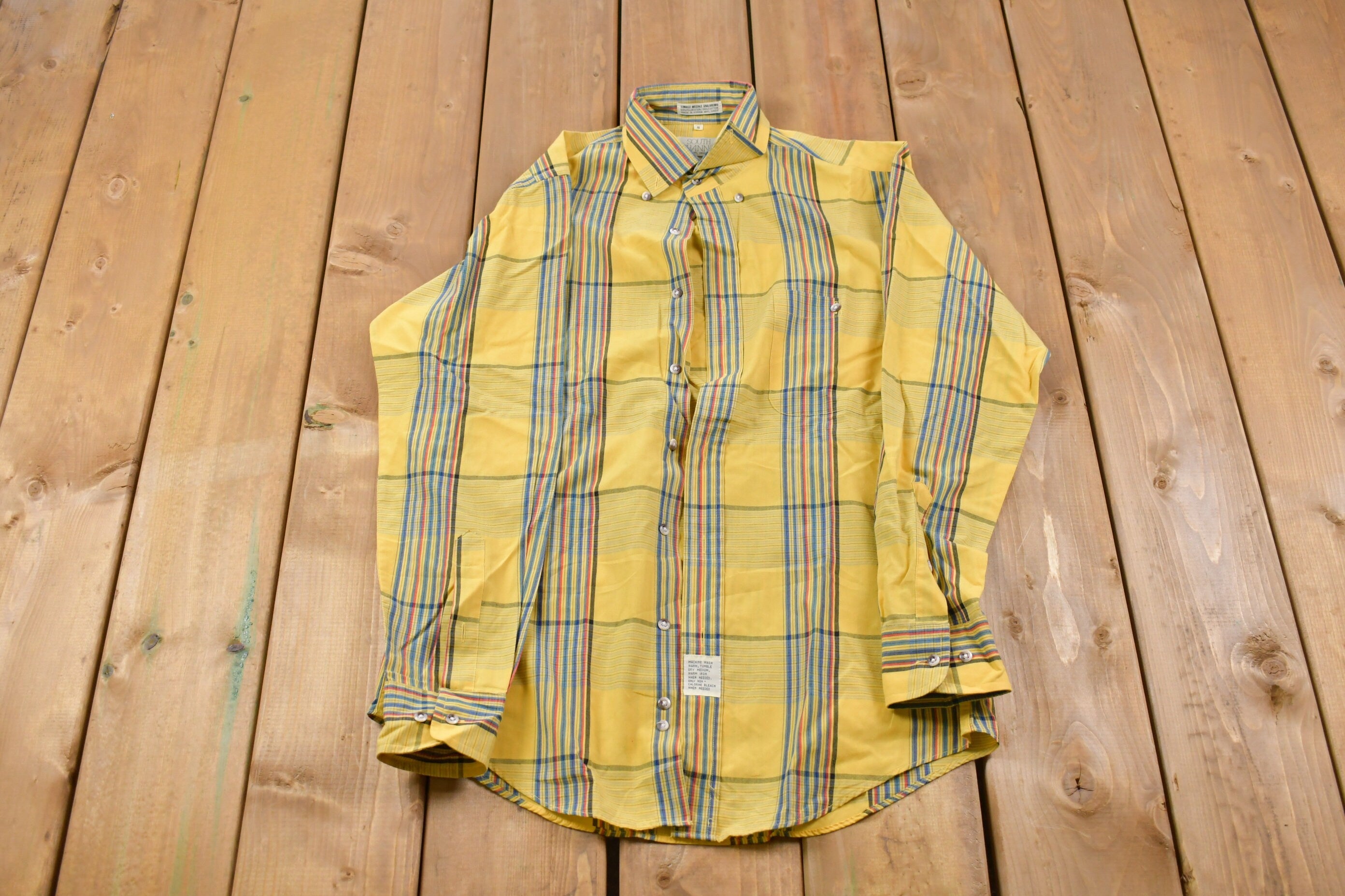 Vintage 1990s South Channel Plaid Button Up Shirt