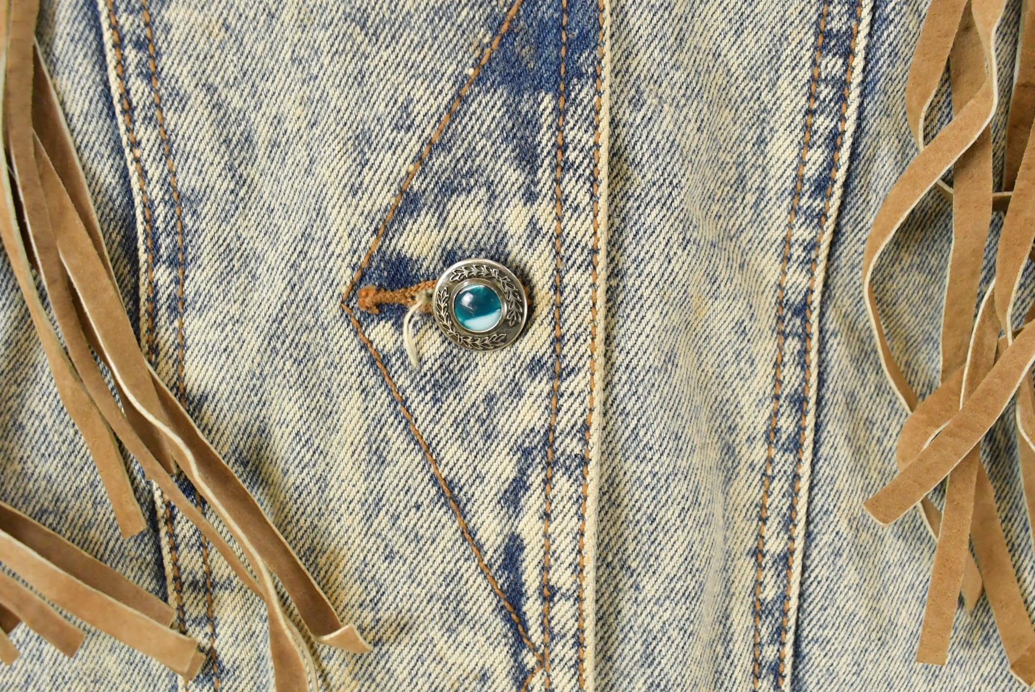 Vintage 1990s Stefano Western Denim Jean Jacket Women's XL