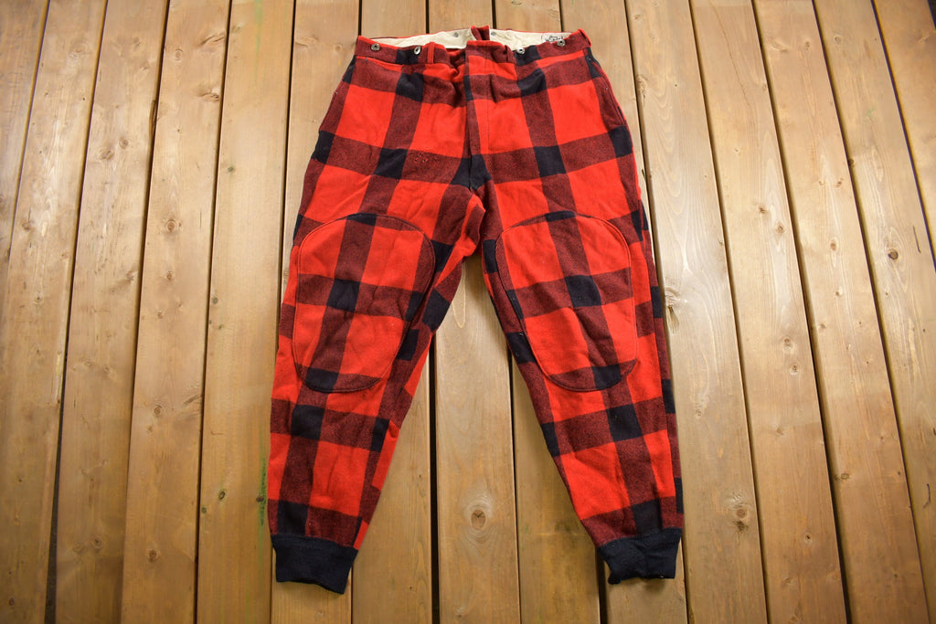 Vintage 1950s Woolrich Plaid Trousers Size 38 x 30.5