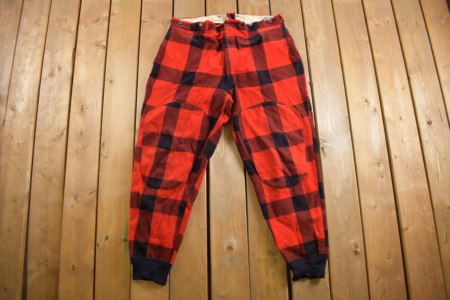 Vintage 1950s Woolrich Plaid Trousers Size 38 x 30.5 / True Vintage / Streetwear Fashion / Made in USA / Joggers / Warm Winterwear