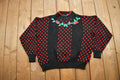 Vintage 1990's Basket Yarn Womens Floral Knit Mock Neck Sweater /