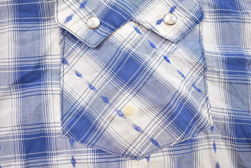 Vintage 1990s Wrangler Rustler Plaid Western Flannel Button Up Shirt