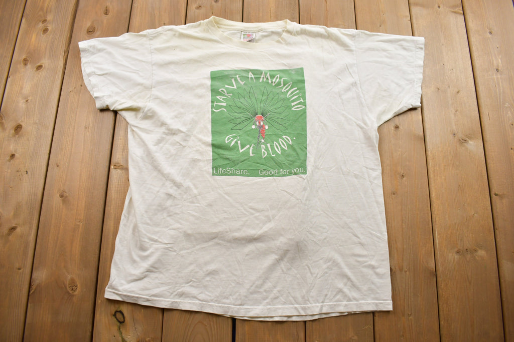 Vintage 1990s Starve A Mosquito LifeShare Graphic T Shirt
