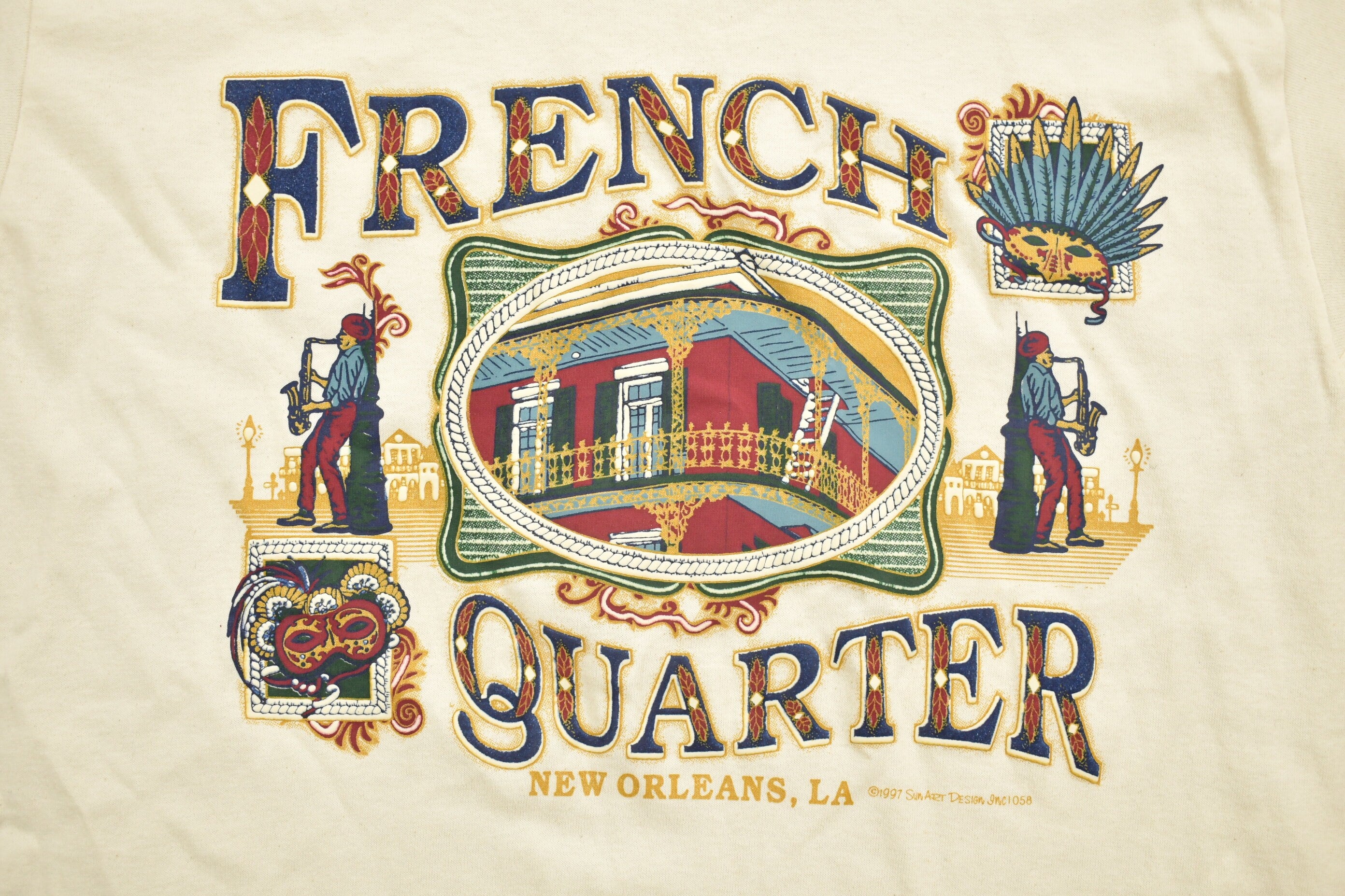 Vintage 1990s New Orleans French Quarter Souvenir T Shirt