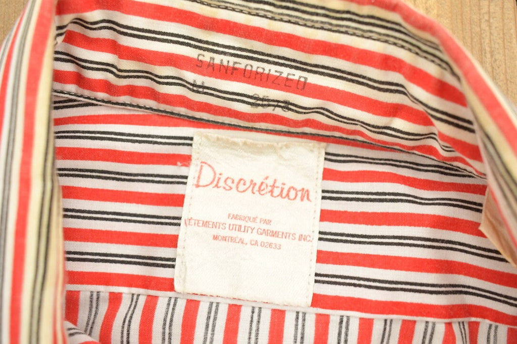 Vintage 1990s Famous Players Striped Button Up Shirt / 1990s Button Up / Vintage Dress Shirt / Striped Button Up / Discretion Button Up