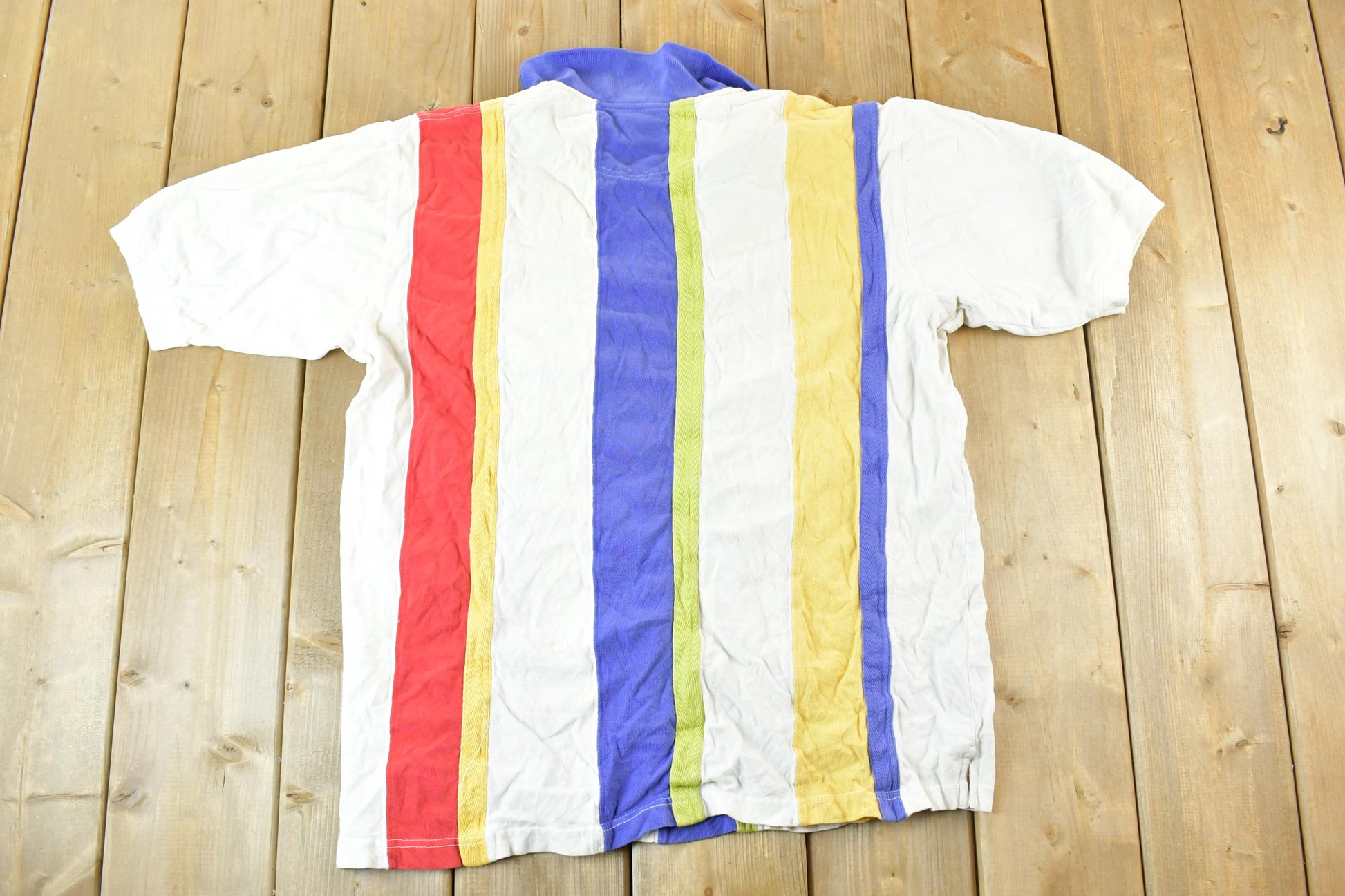 Vintage 1990s Catalina Button Up Polo Shirt / Vintage Dress Shirt / Plaid Button Up / Cowboy Shirt / Preppy Button Up