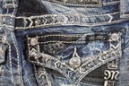 Vintage Deadstock Y2K Miss Me Bedazzled Low Rise Jeans Women's Size 26x31