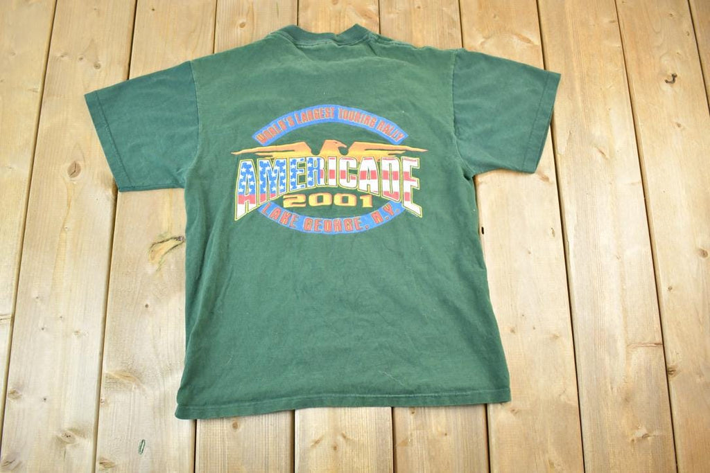Vintage 2001 Youth Americade Souvenir Single Stitch Graphic Print T-Shirt Made In USA