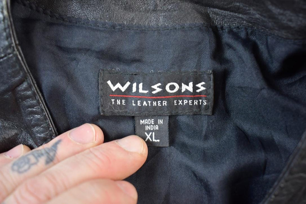Vintage 1990s Wilsons Leather Biker vest Made In USA