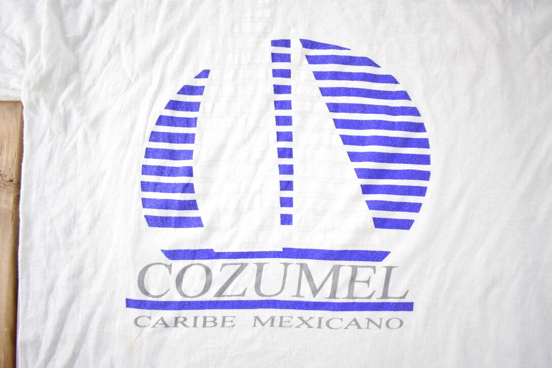 Vintage 1990s Cozumel Caribe Souvenir Travel T Shirt Made In USA Size L