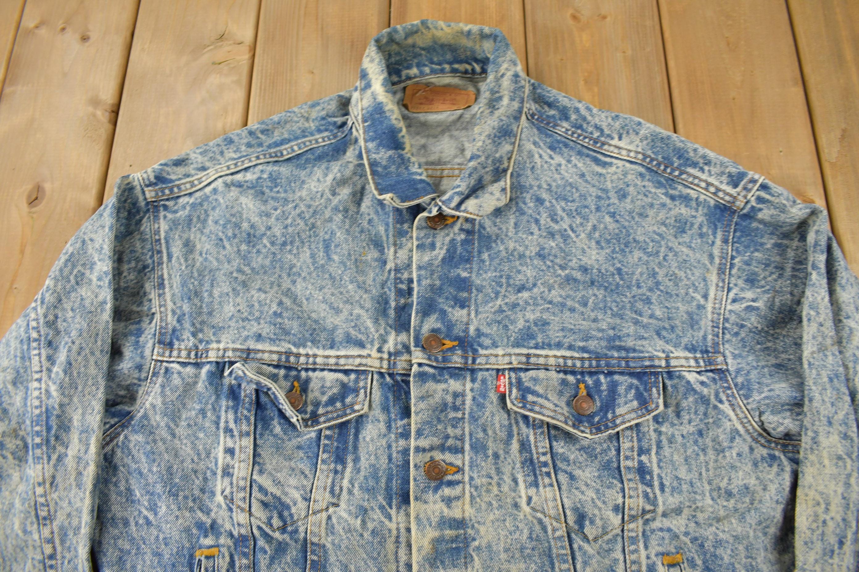 Vintage 1970s Levi's Acid Wash Type 3 Jean Jacket Made In USA Size XL